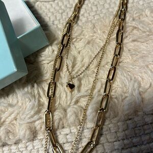 Park Lane 3 layered, chunky links, heart and padlock. NIB